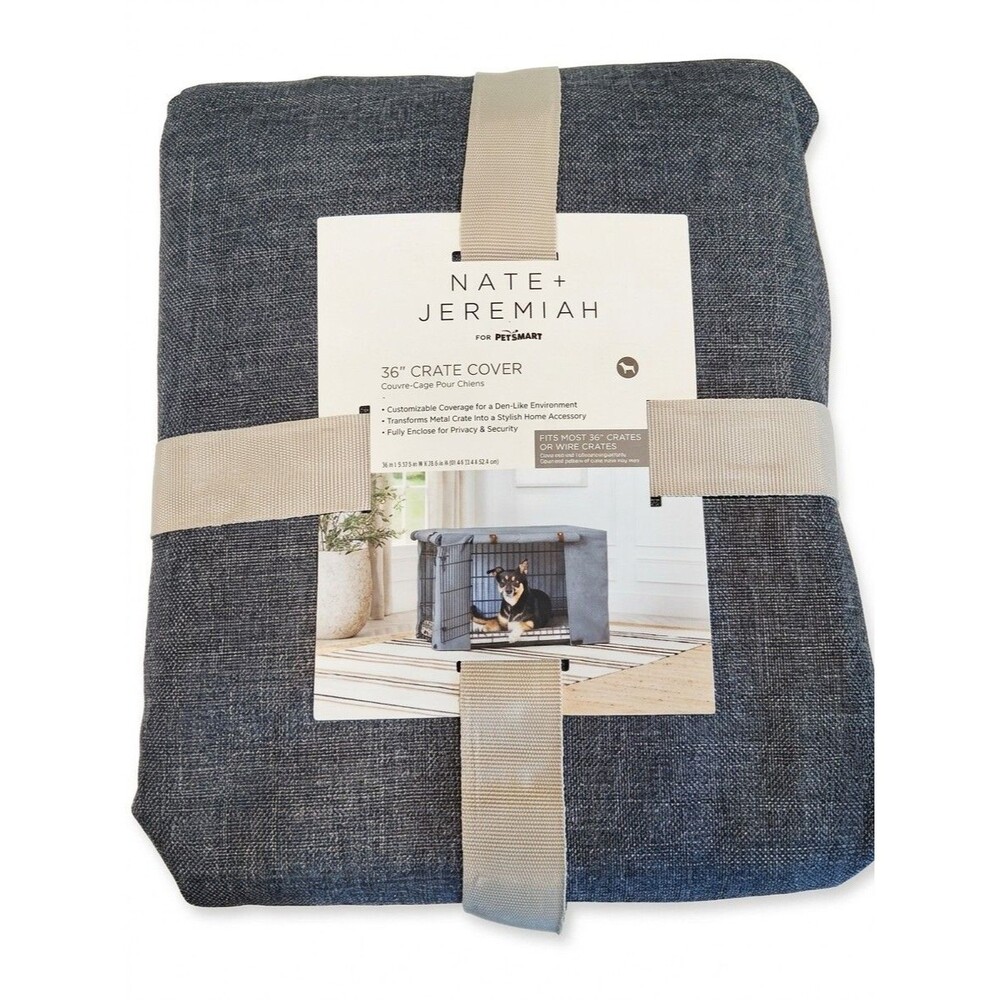 36” Dog Crate Cover Nate + Jeremiah Grey Cloth-privacy